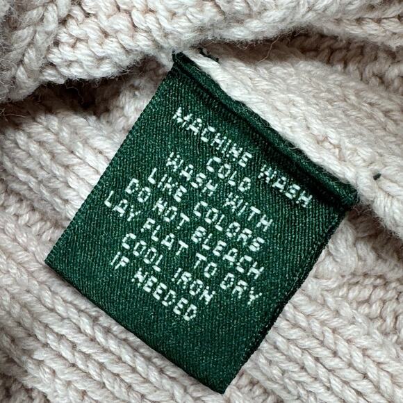 VTG Lauren Ralph Lauren Pink 100% Cotton Cable Knit Sweater Large Hong Kong - Picture 5 of 7